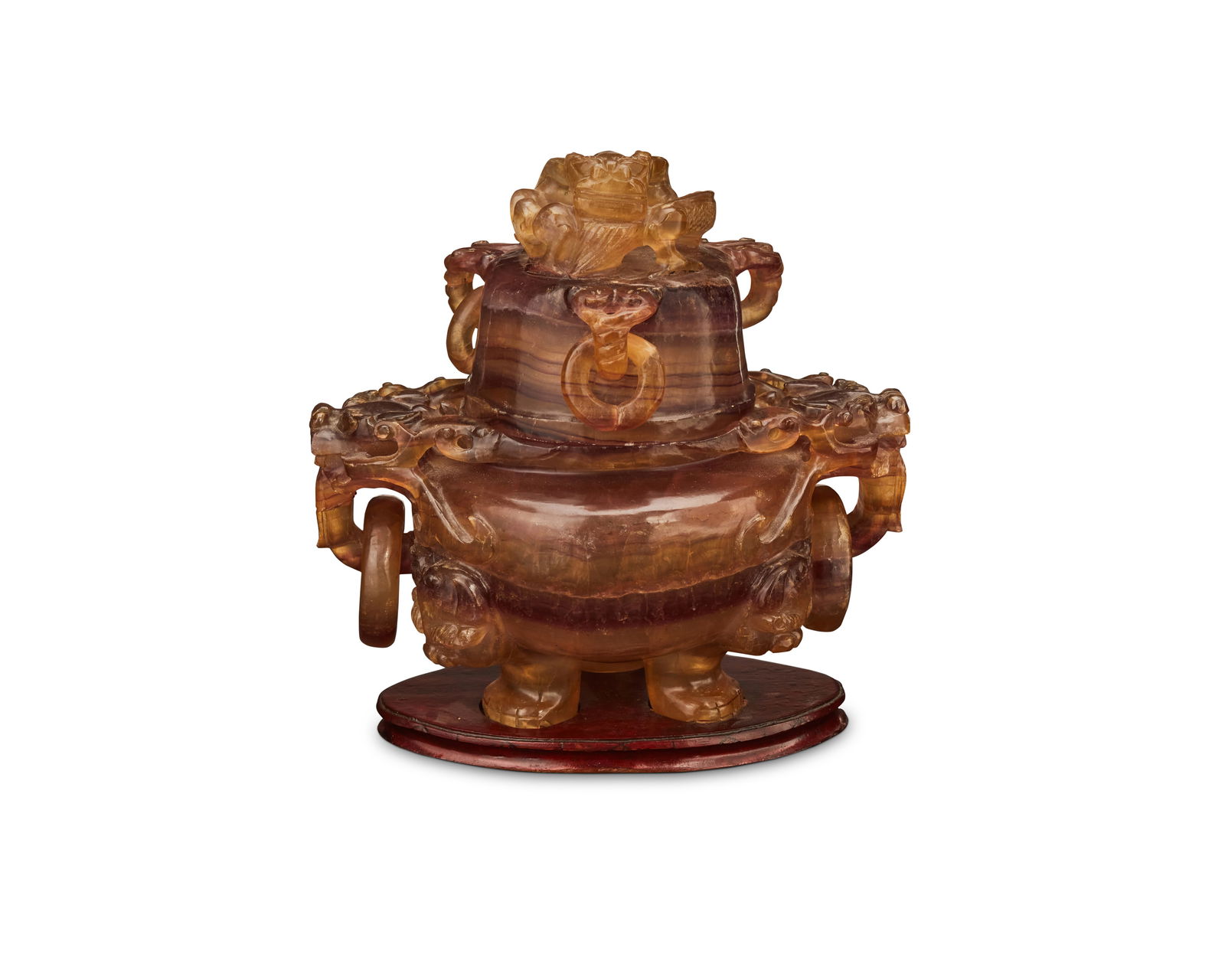 An East Asian-style carved quartz stone censer (1 of 3)