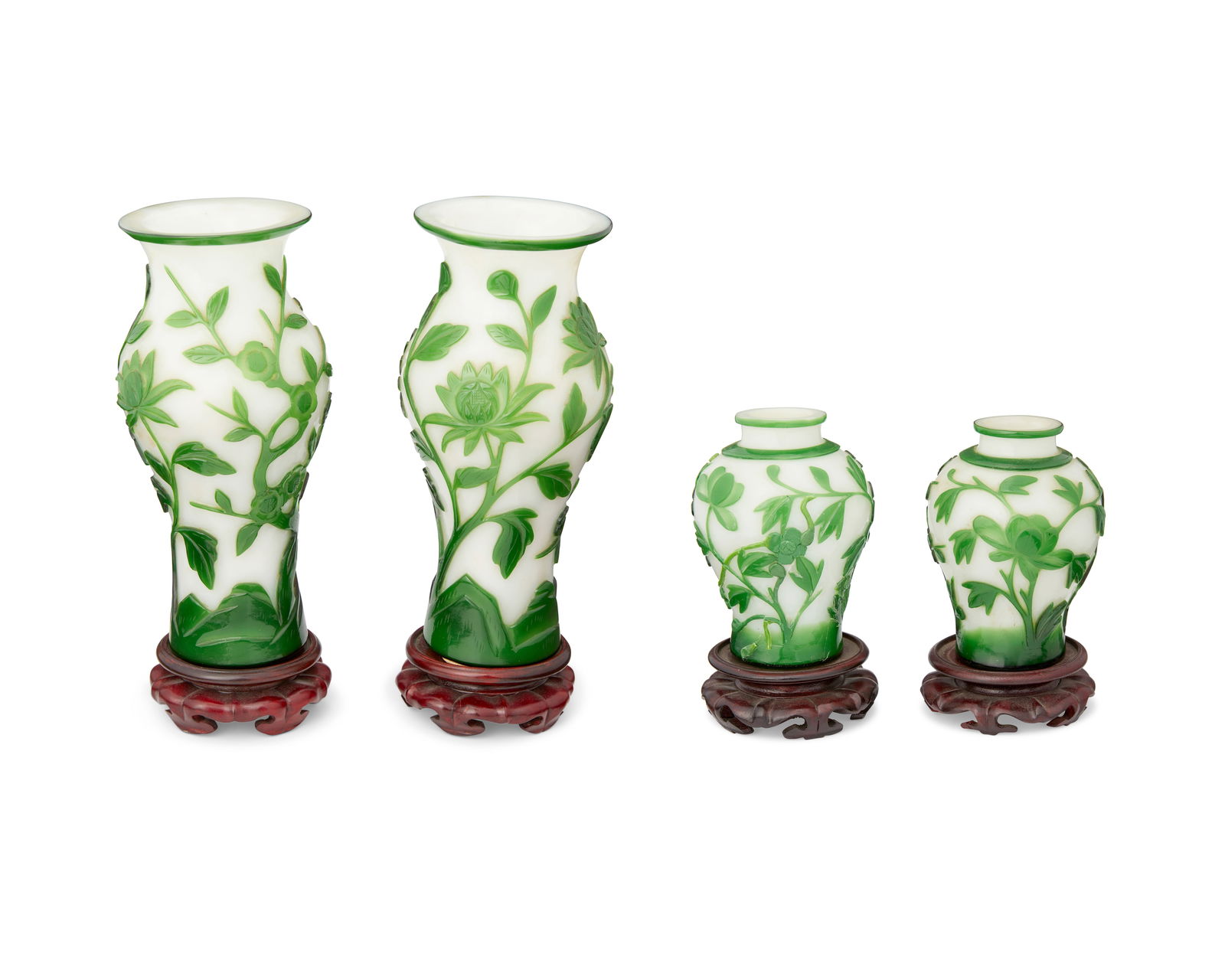 A group of Chinese Peking glass vases (1 of 5)
