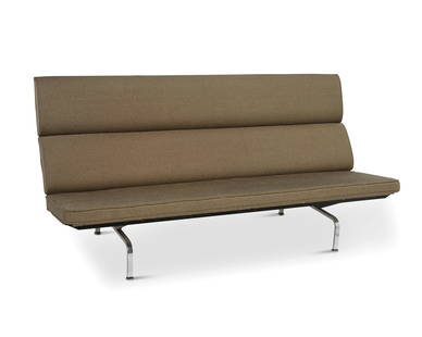 Charles and Ray Eames (1907-1978 and 1912-1988), Late 20th century, Sofa Compact for Herman Miller,: Charles and Ray Eames (1907-1978 and 1912-1988) Sofa Compact for Herman Miller, late 20th century Designed 1954 With Herman Miller sticker to underside The sofa with urethane foam cushions