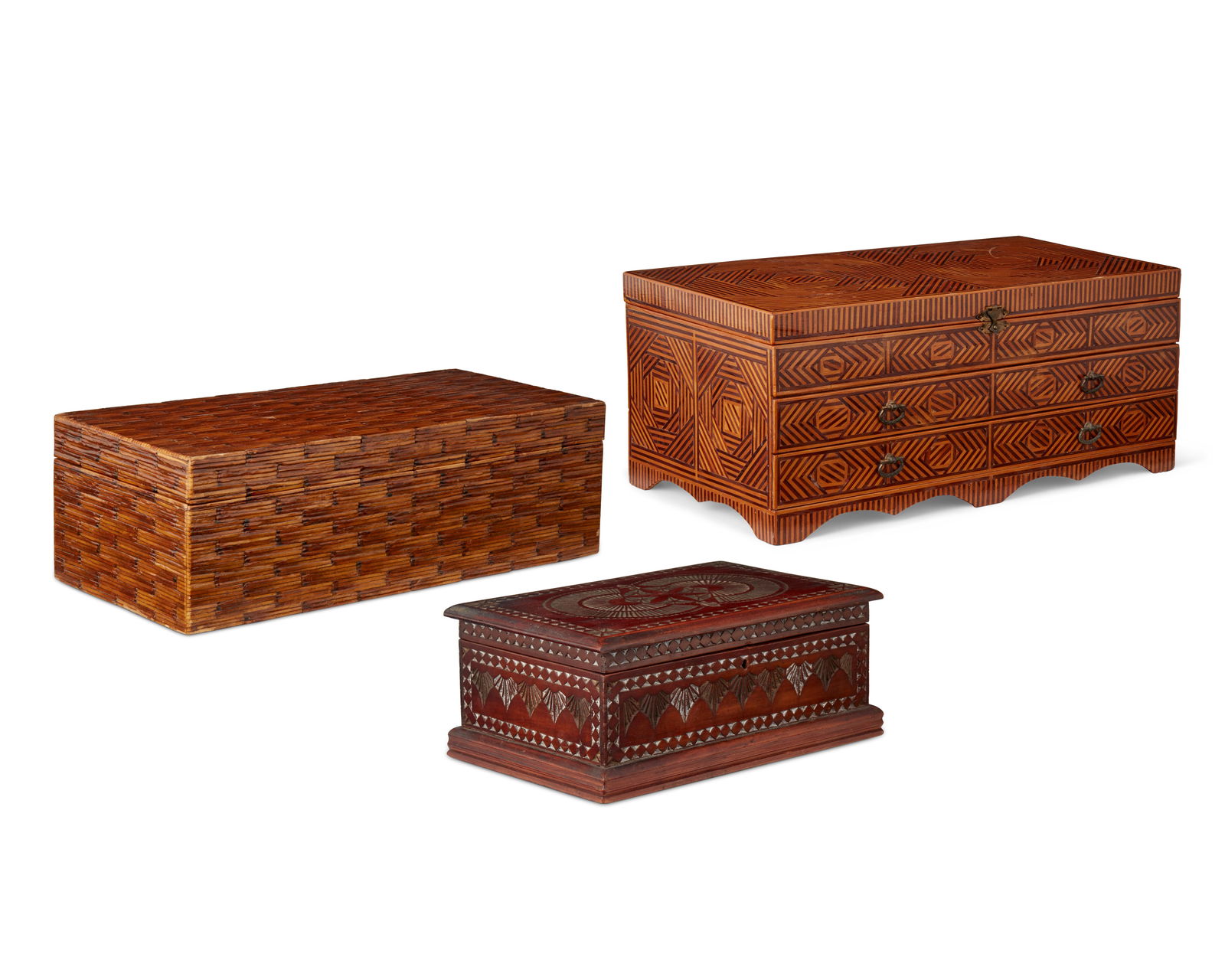 A group of three folk art boxes (1 of 10)