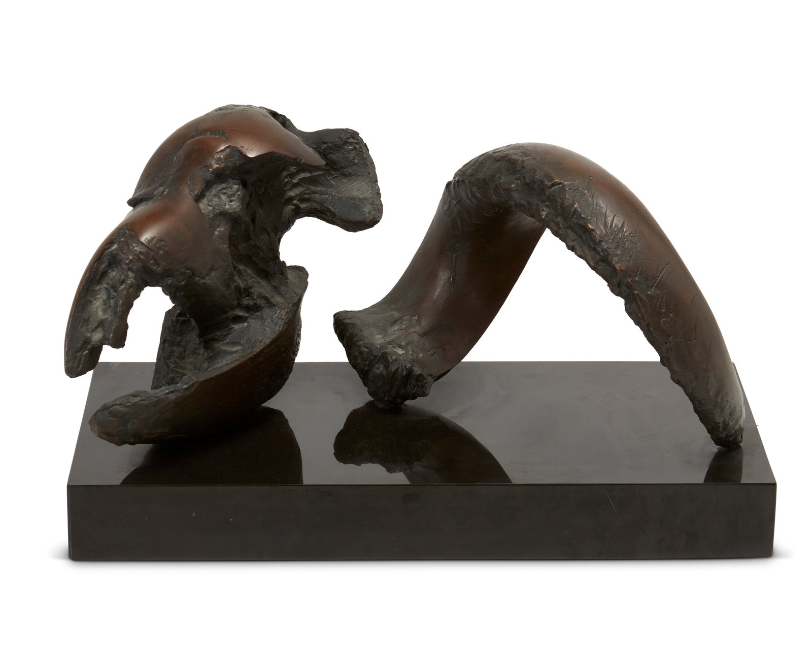 Jack Zajac (b. 1929), iSmall Skull & Horn After Orvieto V,i 1976, Bronze on a black marble base, 12" (1 of 6)