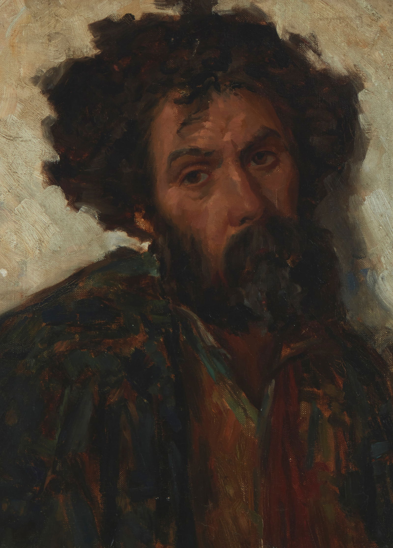 In the Manner of Ilya Efimovich Repin (1844-1930), Portrait of a bearded man, Oil on canvas, 19" H x (1 of 5)