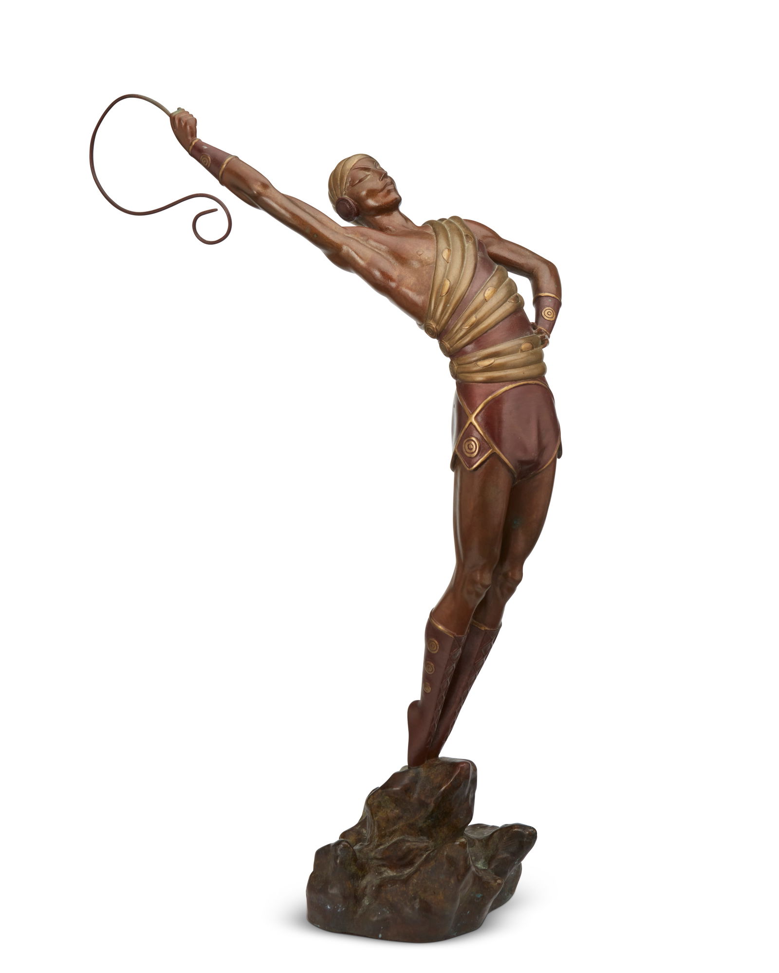 Romain (ErtE) de Tirtoff (1892-1990), "Le Danseur," 1980, Patinated, gilt, and cold-painted bronze, (1 of 4)