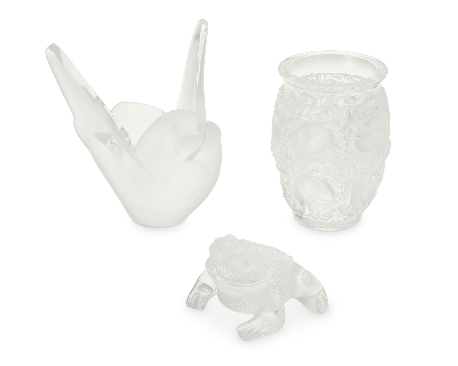 Three Lalique glass items (1 of 8)