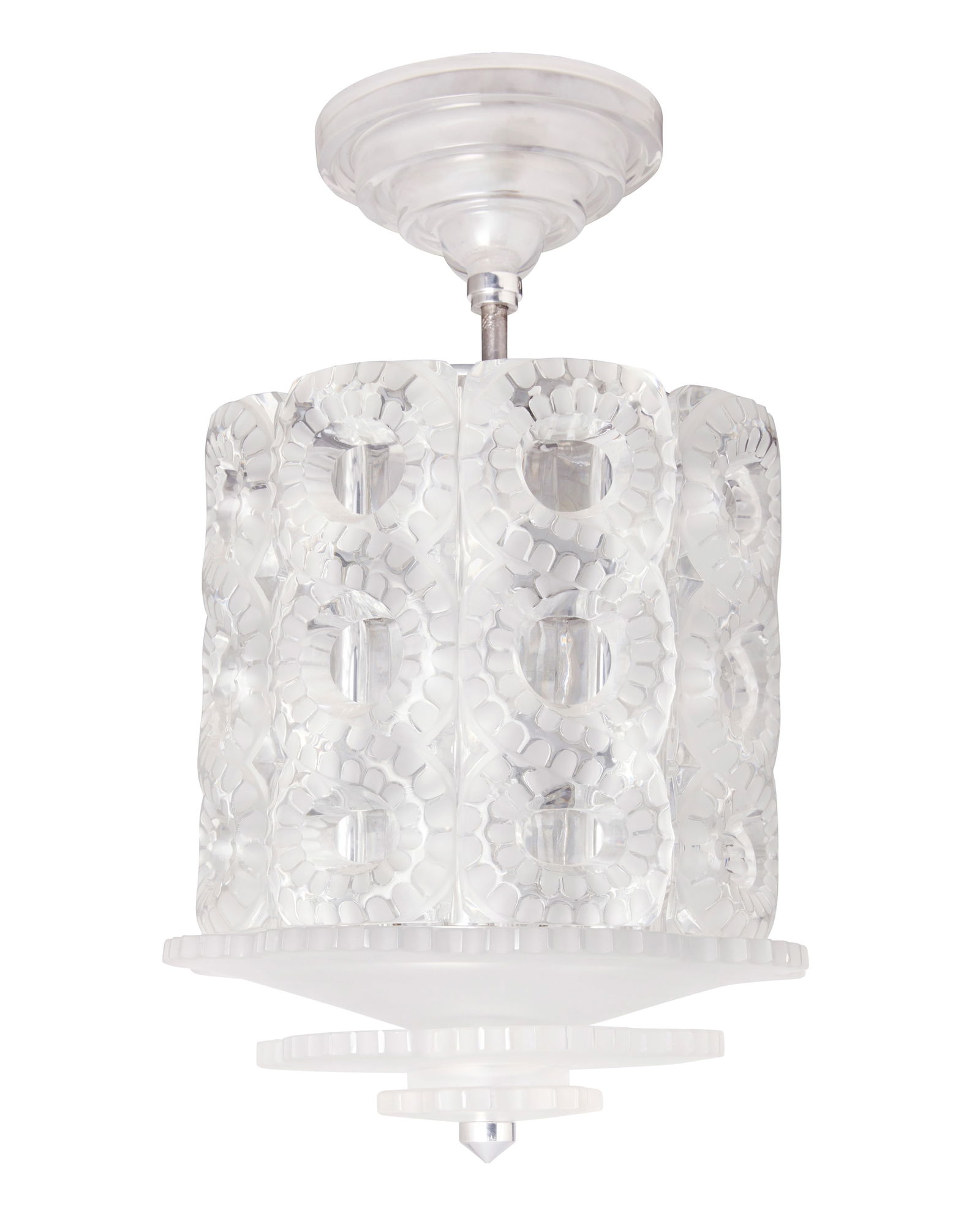 A Lalique "Seville" glass hanging light fixture (1 of 5)