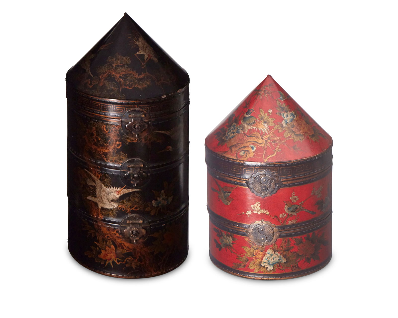 Two Chinese multi-tiered hat boxes (1 of 12)