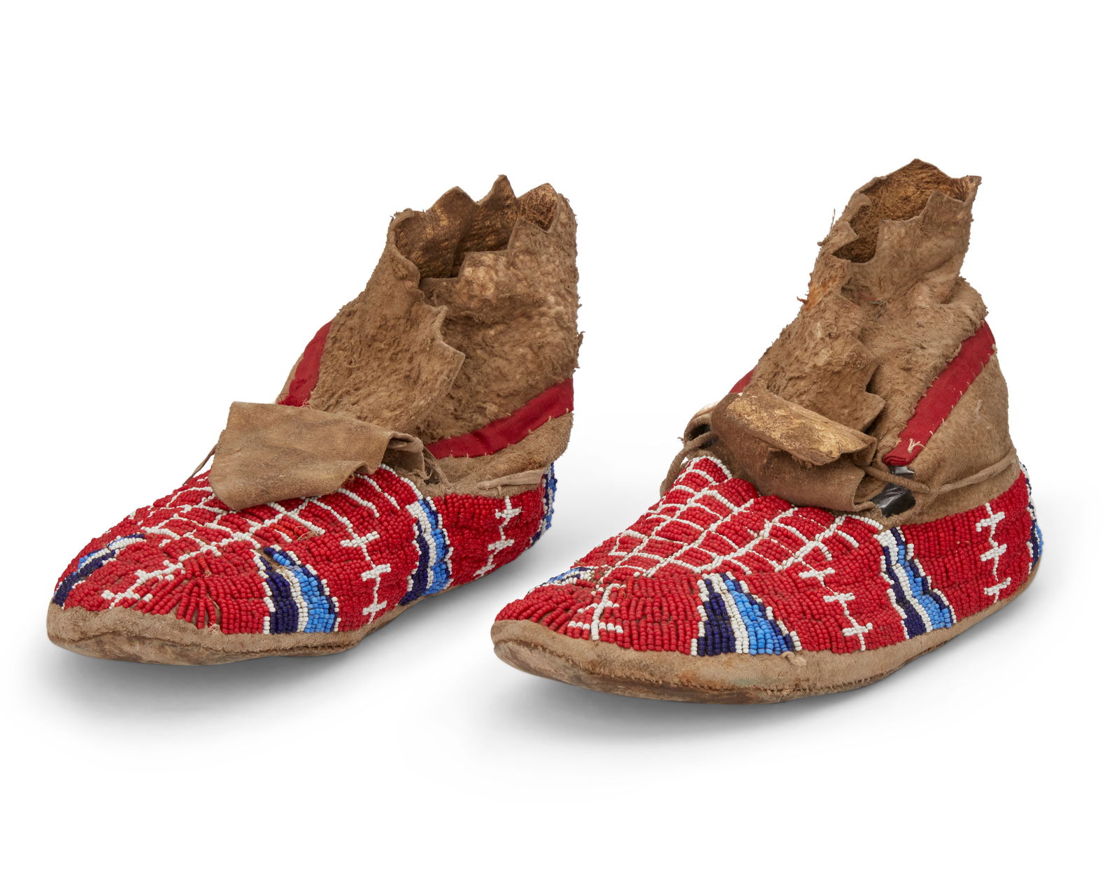 A pair of Sioux beaded hide moccasins (1 of 5)