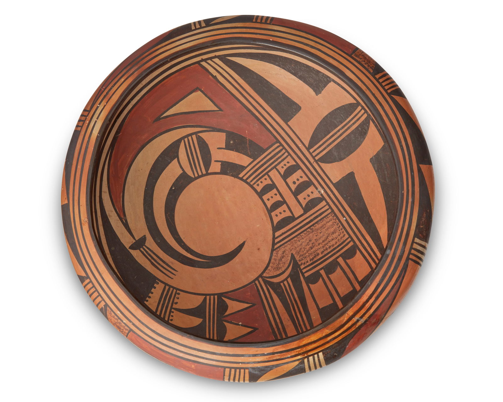 A Hopi Pueblo polychrome pottery bowl (1 of 4)