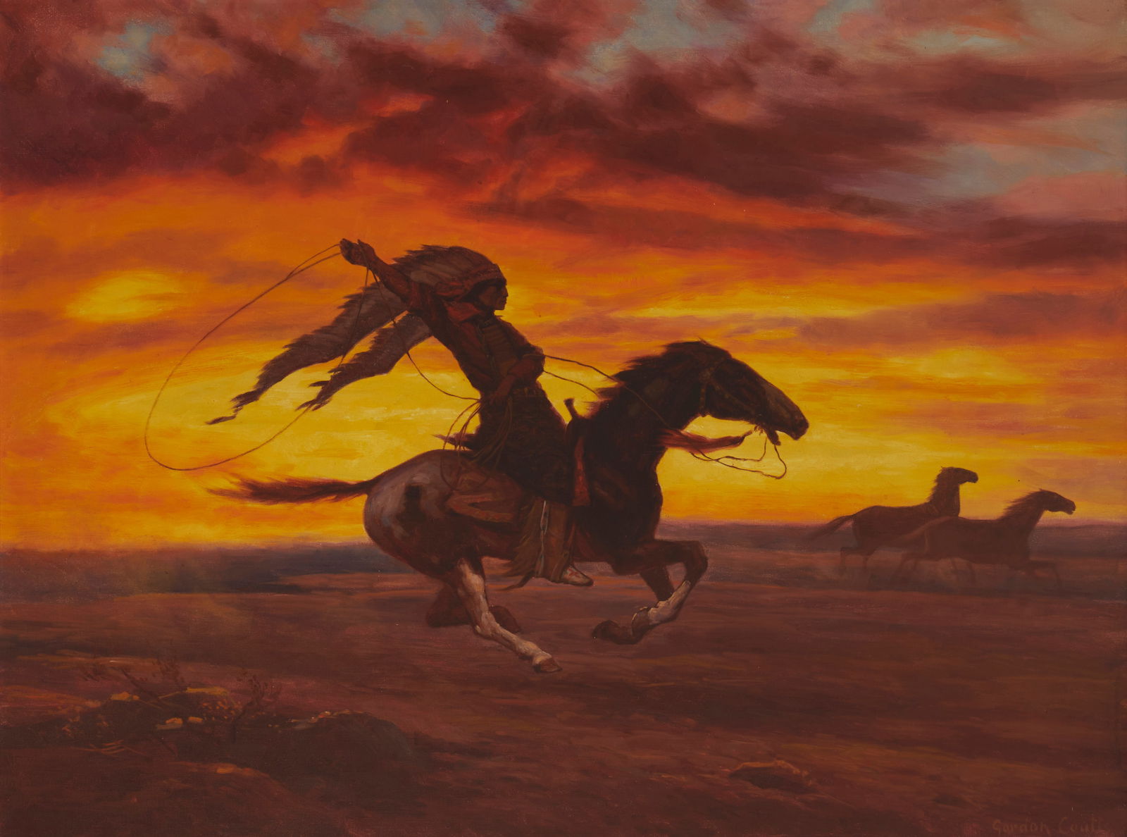 Gordon Coutts (1868-1937), "Twilight," Oil on canvas, 40" H x 30" W (1 of 5)