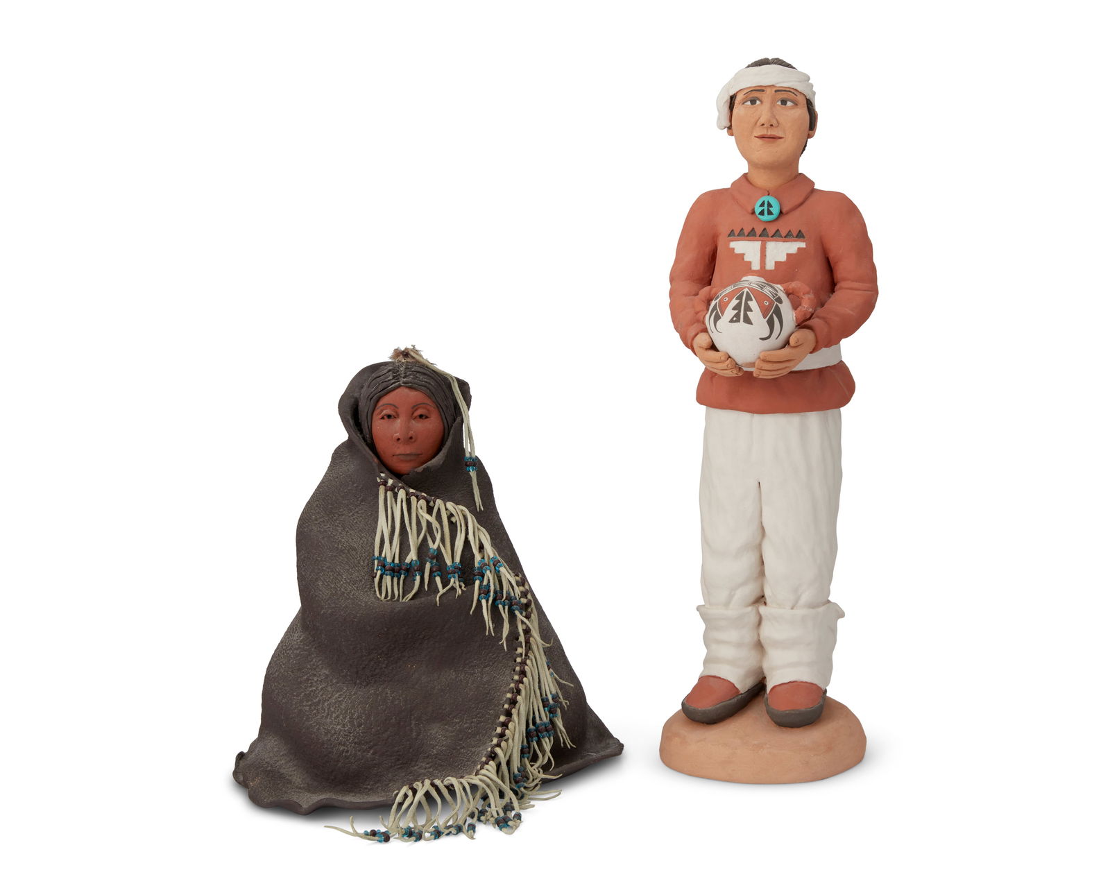Two Native American pottery figures (1 of 7)