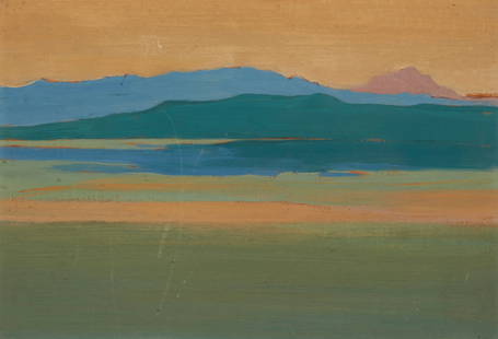 Francis John McComas (1875-1938), Mountain reflections, Oil on panel, 6" H x 8.5" W: Francis John McComas (1875 - 1938) Mountain reflections Oil on panel Signed in pencil, verso: Francis McComas 6" H x 8.5" W Provenance: Schussler Bros. Art Dealers San Francisco, CA Other Notes: