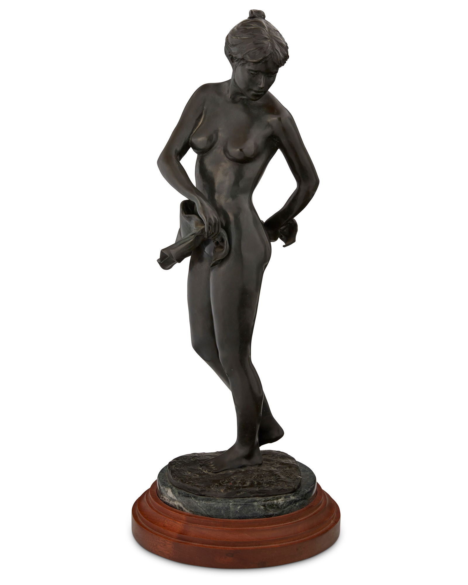 Glenna Goodacre (1939-2020), "Le Bain," Patinated bronze on wood base, 21" H x 7" W x 5" D; With (1 of 7)