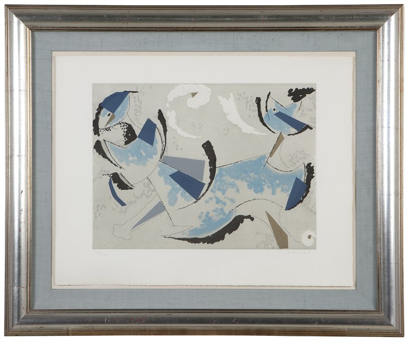 Marino Marini (1901-1980): Spartaco (G. A184), 1975, signed in pencil lower right: Marino, numbered in pencil lower left: 86/175, publishers' blindstamps lower left, colored etching on paper, plate size: 14.25'' x 19.25'', est:
