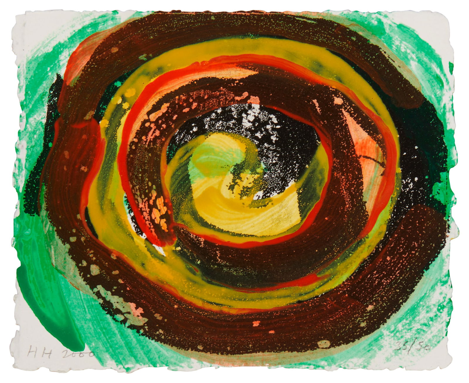 Howard Hodgkin (1932-2017), "Away," 2000, Etching, aquatint, and hand coloring in Turner's yellow, (1 of 6)