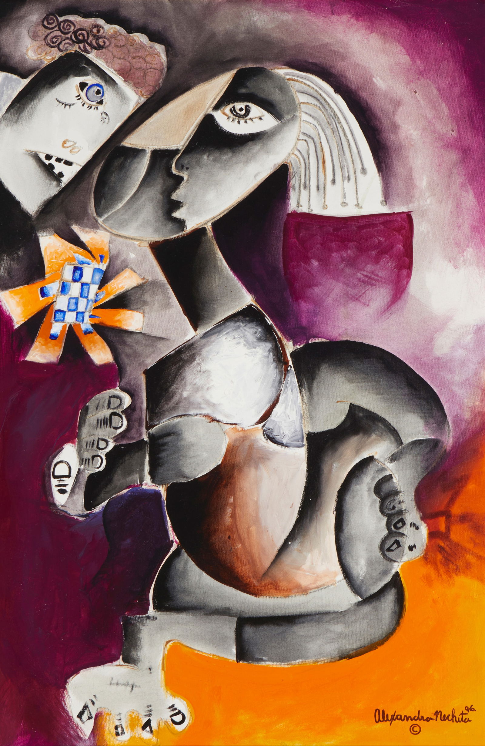 Alexandra Nechita (b. 1985), "Just a Flower," 1996, Oil on canvas, 36" H x 24" W (1 of 7)