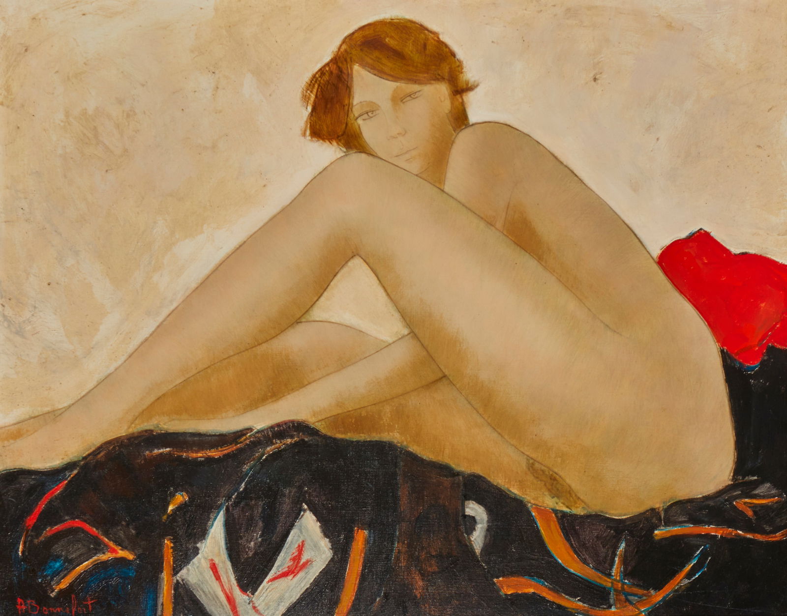 Alain Bonnefoit (b. 1937), "Ni oui ni non," circa 1970, Oil on canvas, 28" H x 36" W (1 of 7)