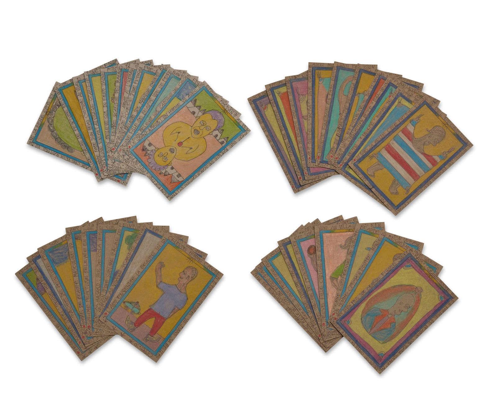 Frederic Bruly Bouabre (1923-2014), "Connaissance du Monde," 2003-2006, Ink, colored crayon, and (1 of 4)