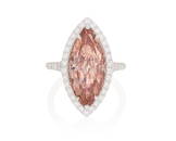 A Fancy Intense Orangy Pink Diamond Ring