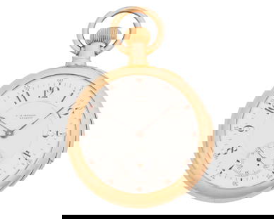 A Minute Repeating Pocket Watch, C.H. Meylan: A Minute Repeating Pocket Watch, C.H. MeylanRef: 4584 117, 18K gold open face minute repeaterDial: White dial with Arabic numerals, feuille hands and double sunk secondary seconds register.Movement: J