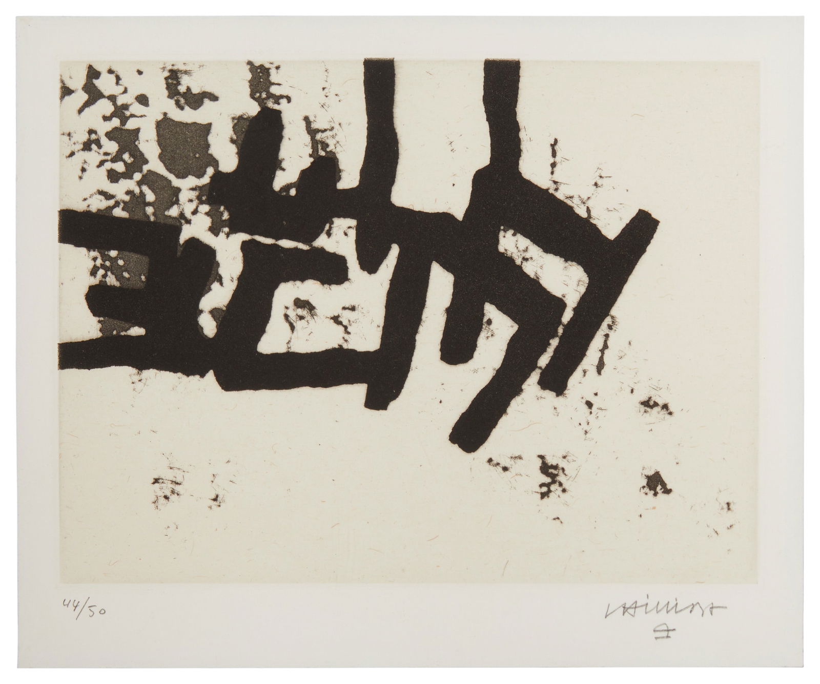 Eduardo Chillida (1924-2002), "Continuation II," 1966, Etching and aquatint on chine colle, Plate: (1 of 6)