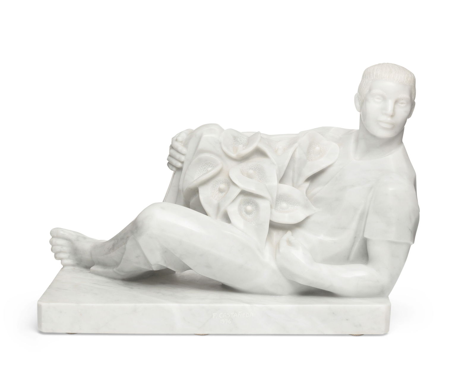 Felipe Castaneda (b. 1933), Reclined man with calla lilies, 1996 (1 of 4)