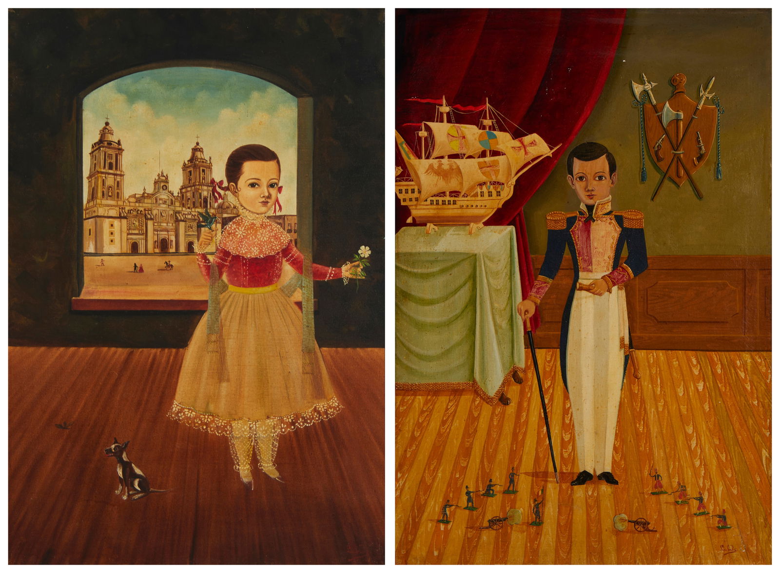 Agapito Labios (1898-1996), Pair of portraits of children, Oil on canvas, Each: 25.75" H x 18" W (1 of 10)