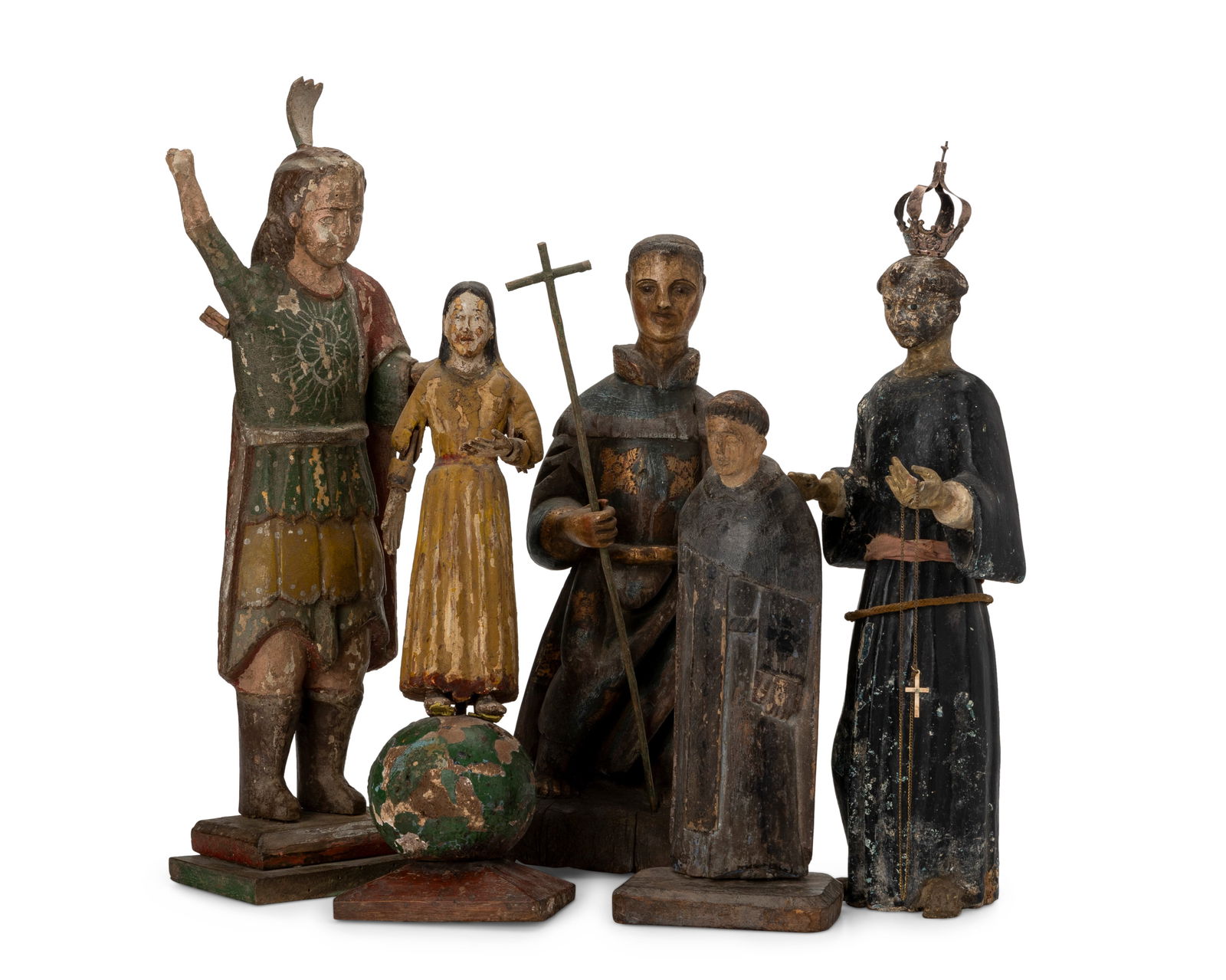 A group of carved wood santos bultos figures (1 of 10)