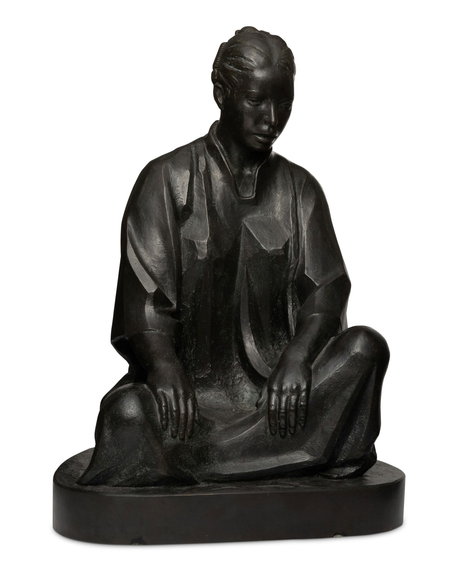 Felipe CastaÒeda (b. 1933), Seated woman, 1994: Felipe Castañeda(b. 1933)Seated woman, 1994Patinated bronzeEdition: 1/7Signed, numbered, and dated to top of base: F. Castañeda I/VII; further marked to base verso: Fundicion / Carlos Rojas A / Mexi