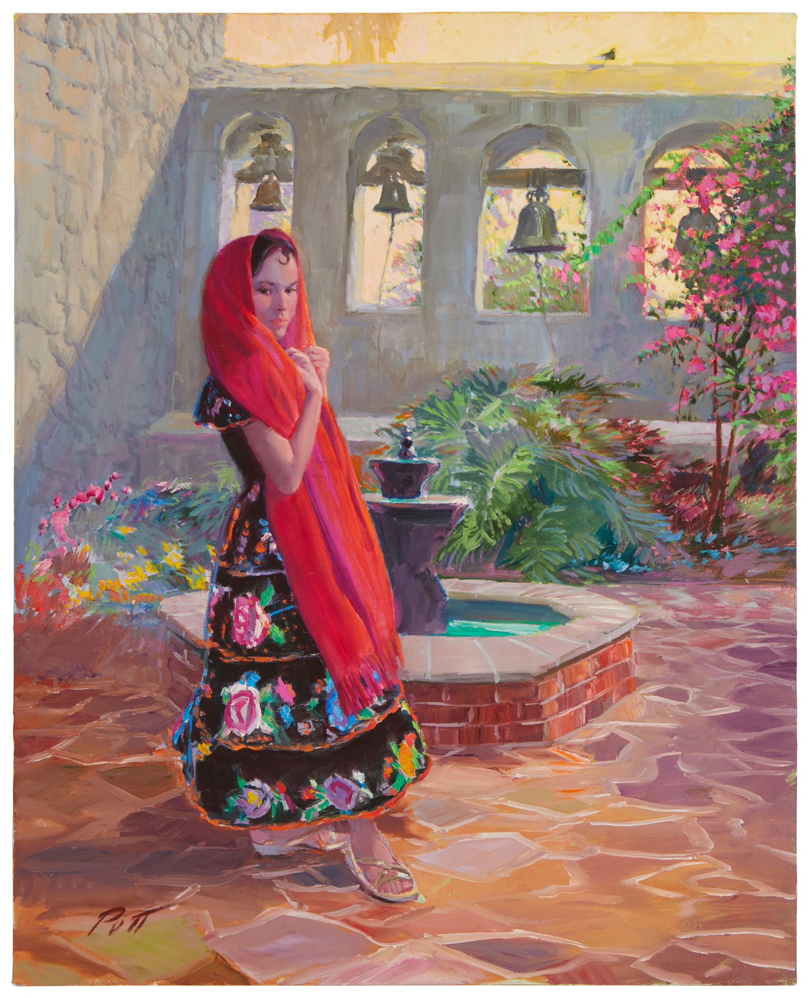 Donald "Putt" Putnam (1926-2007), Senorita, Acrylic on canvas, 30" H x 24" W (1 of 4)