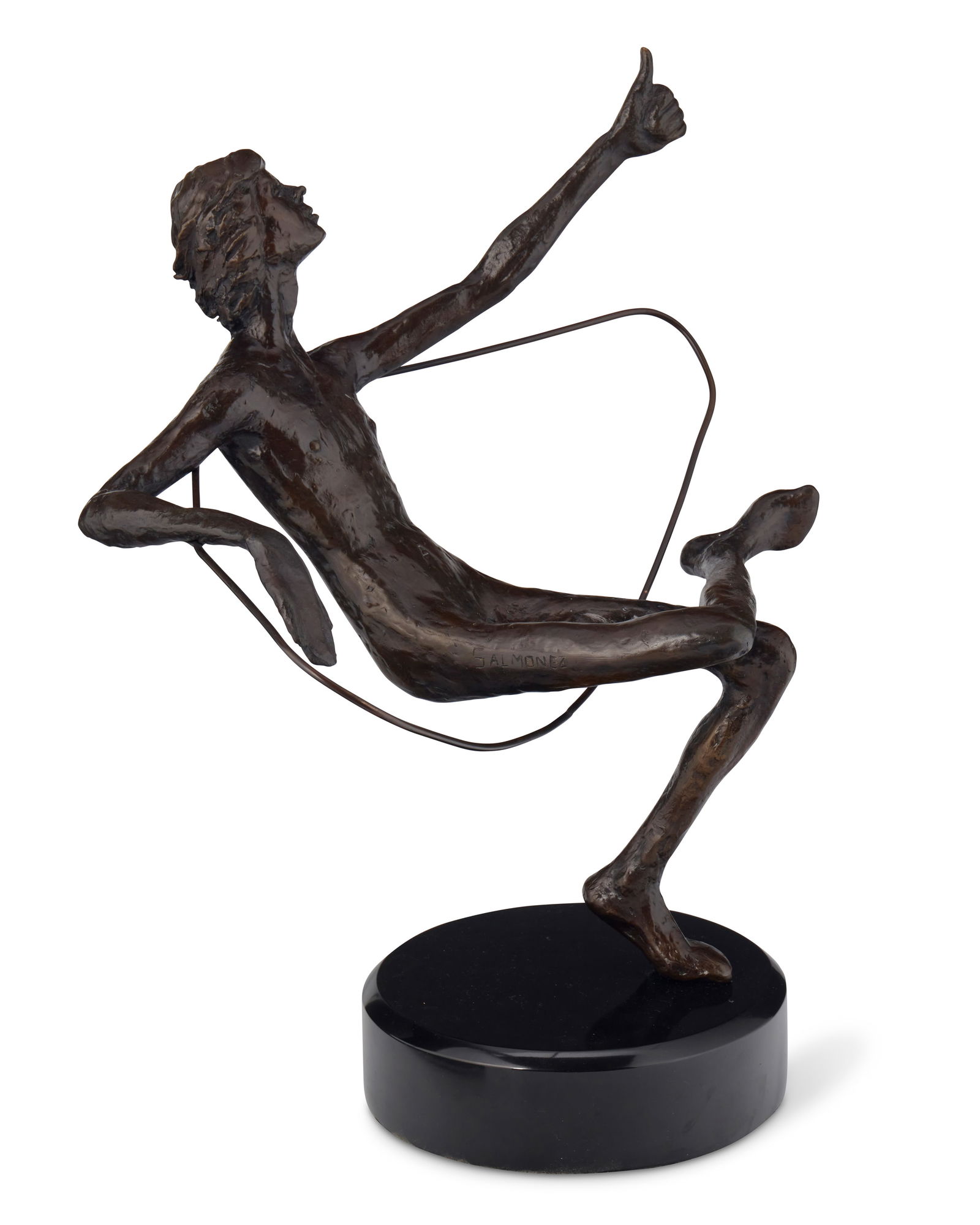 Victor Salmones (1937-1989), Seated figure giving thumbs-up (1 of 5)