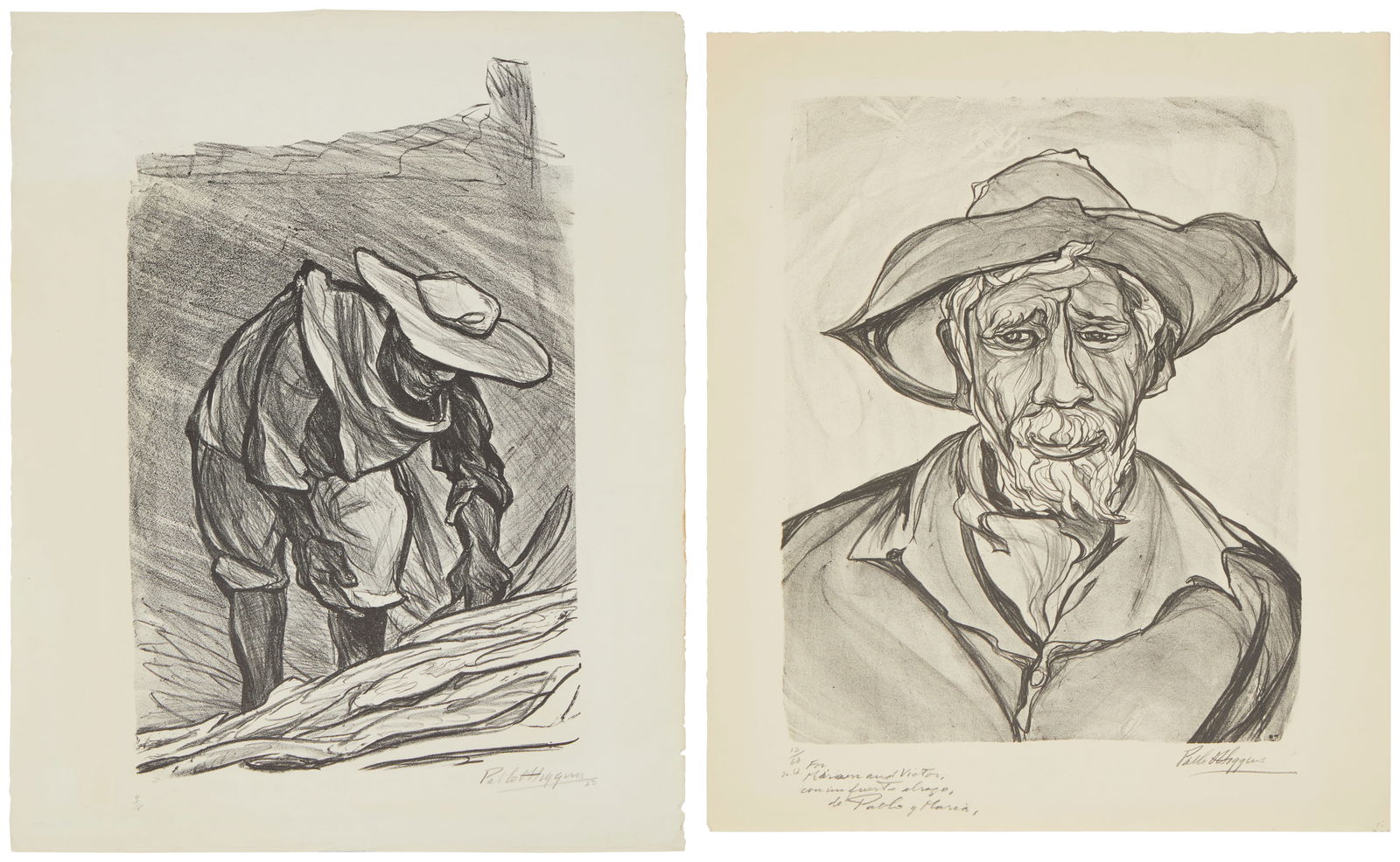 Pablo O'Higgins (1904-1983), "Labriego," 1950, Lithograph on paper, Image: 21.375" H x 12.625" W; (1 of 14)