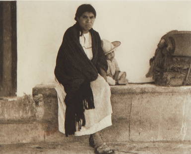 Paul Strand (1890-1976), "Woman and Baby, Hidalgo" from the "Mexican Portfolio," 1933, Photogravure: Paul Strand (1890-1976) "Woman and Baby, Hidalgo" from the "Mexican Portfolio," 1933 Photogravure on paper Appears unsigned Sight: 5" H x 6.5" W Provenance: The Estate