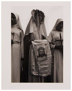 Graciela Iturbide (b. 1942), "La Veronica, Patrona de los Fotografos, Ecuador," 1962, Gelatin silver: Graciela Iturbide(b. 1942)&quot;La Veronica, Patrona de los Fotografos, Ecuador,&quot; 1962Gelatin silver print on paperPrinter later, 1982Signed in pencil lower right: Graciela Iturbide; signed again