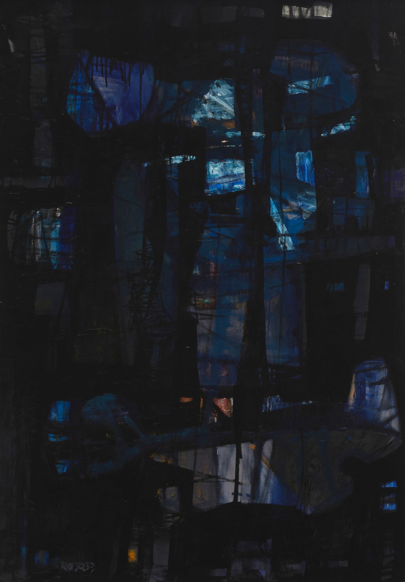 Vicente Rojo (1932-2021), "Octavo Presagio: Casa el Hombre," 1959, Oil on canvas, 50.5" H x 35.5" W: Vicente Rojo(1932-2021)"Octavo Presagio: Casa el Hombre," 1959Oil on canvasSigned and dated illegibly, lower left: Rojo; titled on the stretcher50.5" H x 35.5" W Provenance: The Collection of Frederic