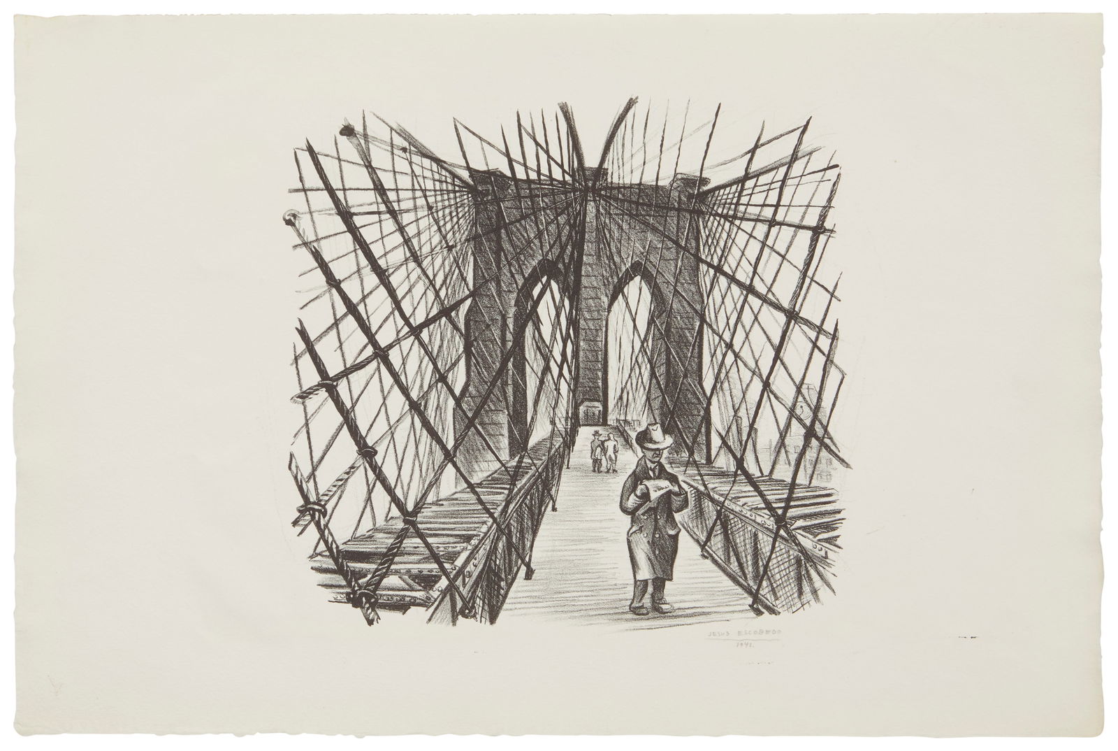Jesús Escobedo (1918-1978), Untitled, from the "New York Series," 1946, Lithograph on wove paper, (1 of 2)