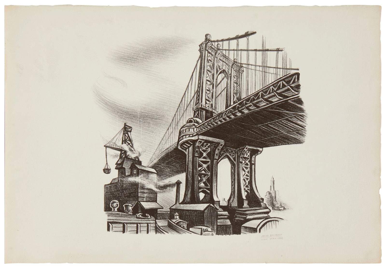 Jesús Escobedo (1918-1978), Untitled, from the "New York Series," 1946, Lithograph on wove paper, (1 of 2)