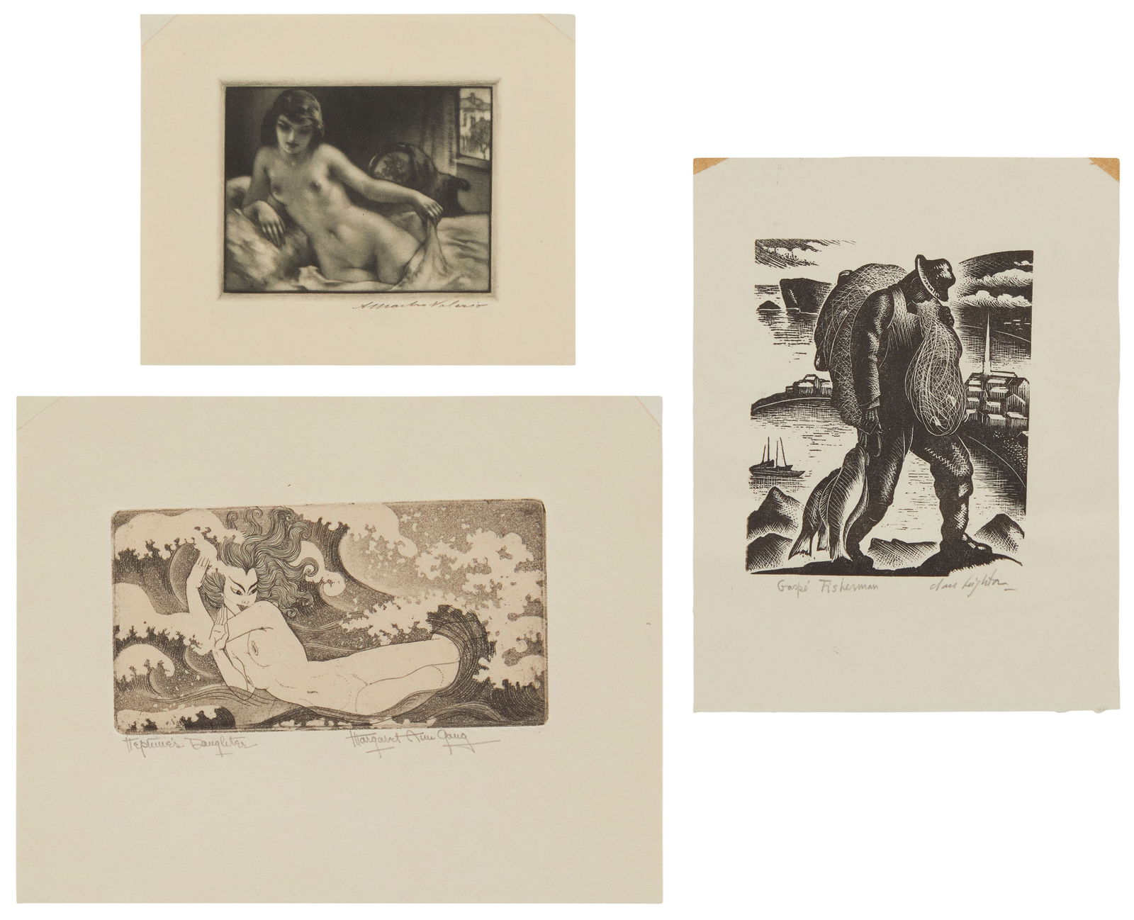 Clare Leighton, R.E., A.N.A. (1898-1989), Margaret Ann Gaug (1909-1994), and Alessandro (1 of 10)