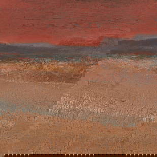 Louis Siegriest (1899 - 1989), "Morena Range," 1969, Oil and sand on board, 18" H x 18" W: Louis Siegriest(1899-1989)"Morena Range," 1969Oil and sand on panelSigned, titled, and dated, verso: Siegriest; inscribed, possibly in another hand, verso: "Louis Siegriest Retrospectiv