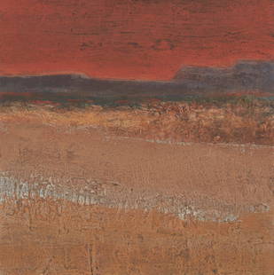 Louis Siegriest (1899 - 1989), "Morena Range," 1969, Oil and sand on board, 18" H x 18" W: Louis Siegriest(1899-1989)"Morena Range," 1969Oil and sand on panelSigned, titled, and dated, verso: Siegriest; inscribed, possibly in another hand, verso: "Louis Siegriest Retrospectiv