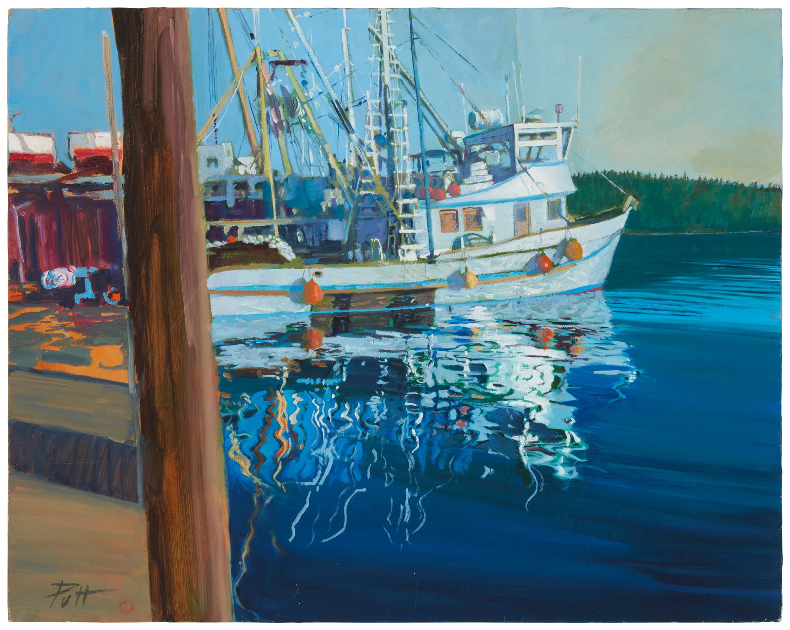 Donald "Putt" Putman (1926-2007), Monterey harbor, Oil on canvas, 24" H x 30" W (1 of 5)