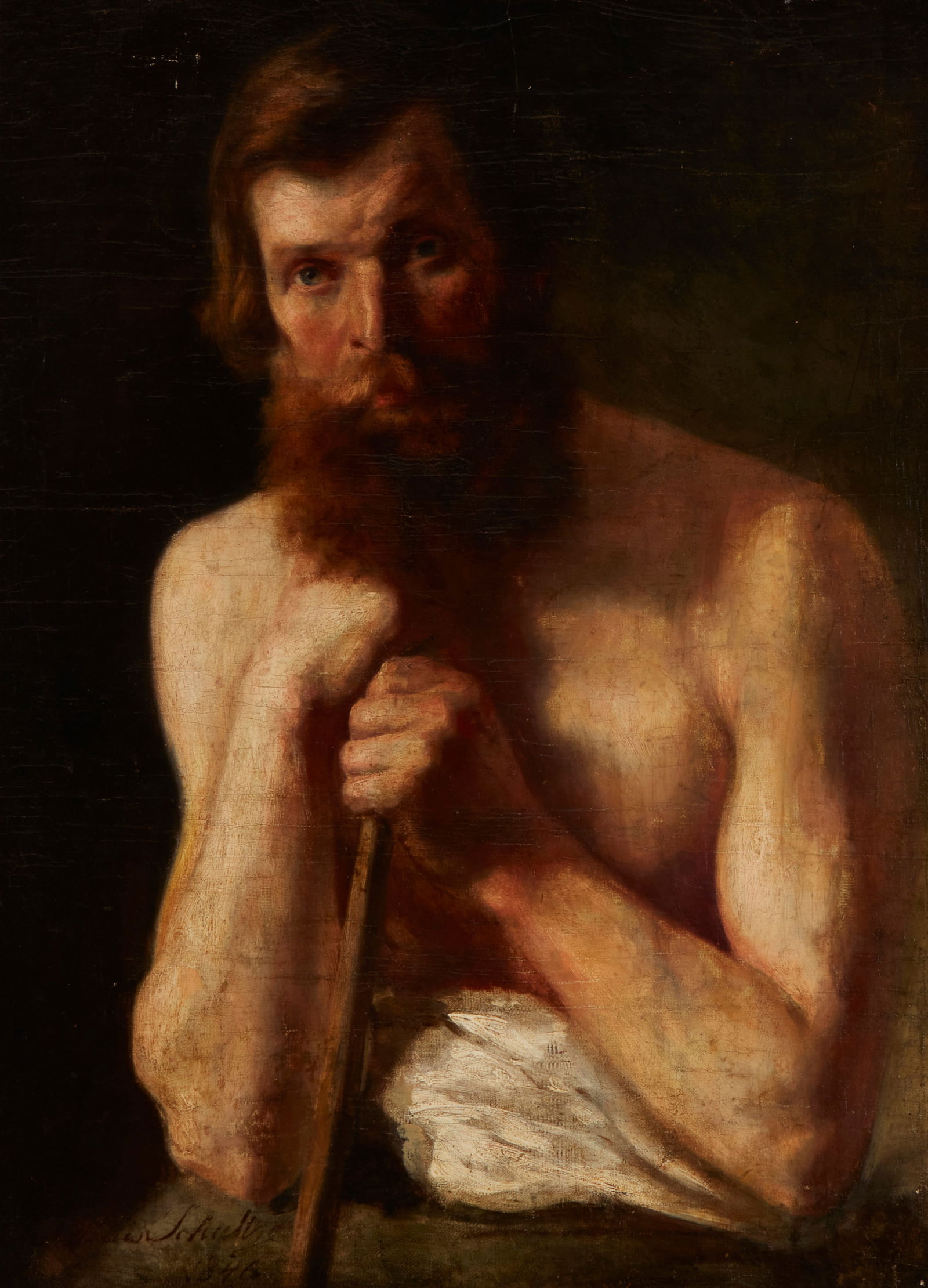 Louis Schultze (1820-1900), Portrait of a man, 1846, Oil on canvas laid to canvas, 27.25" H x (1 of 5)