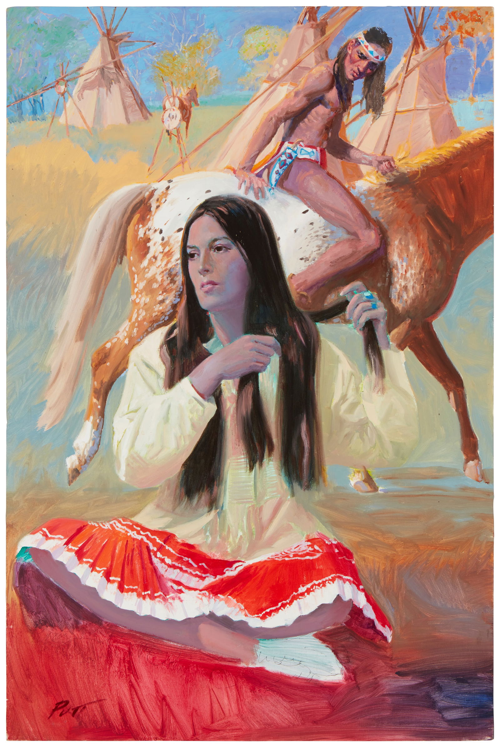 Donald "Putt" Putman (1926-2007), "Morning Braid," Oil on canvas, 36" H x 24" W (1 of 4)