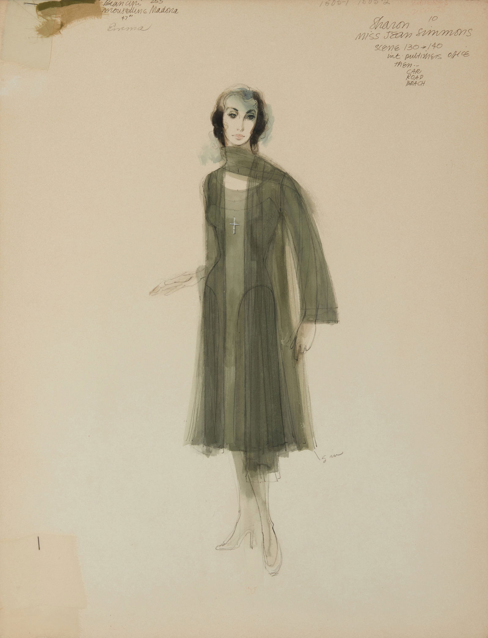 Dorothy Jeakins (1914-1995), Costume design for Jean Simmons from the movie "Elmer Gantry," Mixed (1 of 7)