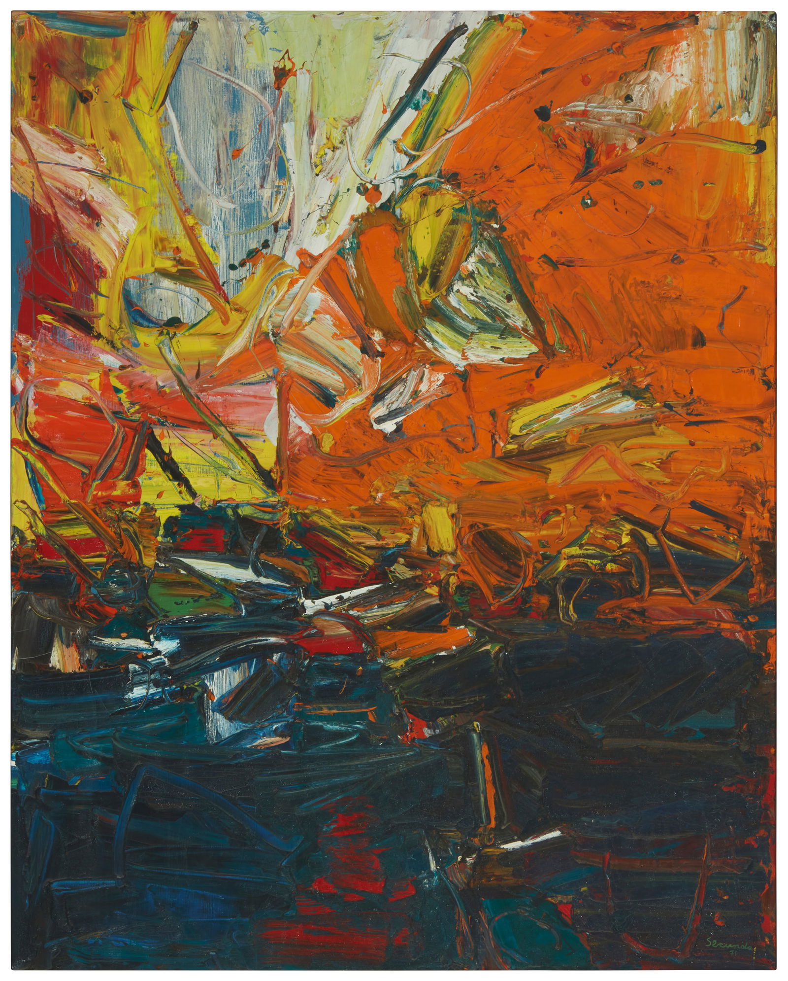 Arthur Secunda (1927-2022), "Apocalypse," 1971, Oil on canvas, 60" H x 48" W (1 of 6)