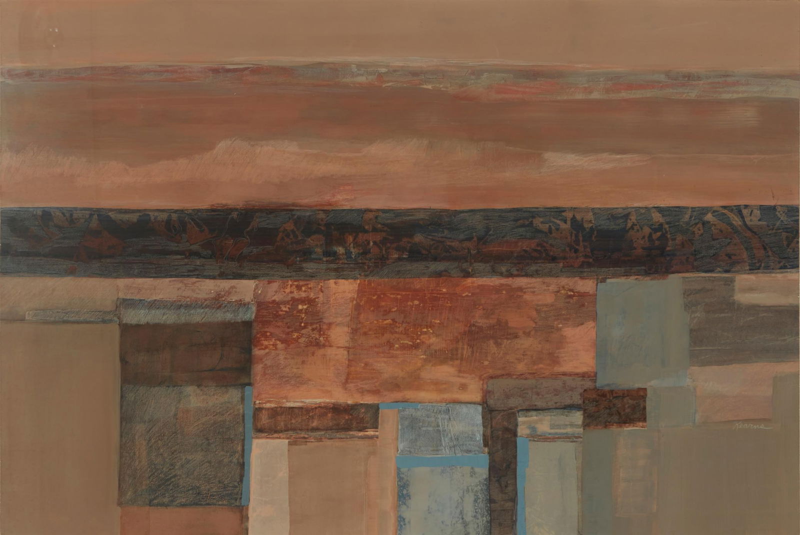 21st Century Modernist School, Abstract, Mix media on paper, Sight: 25.75" H x 38.5" W (1 of 5)