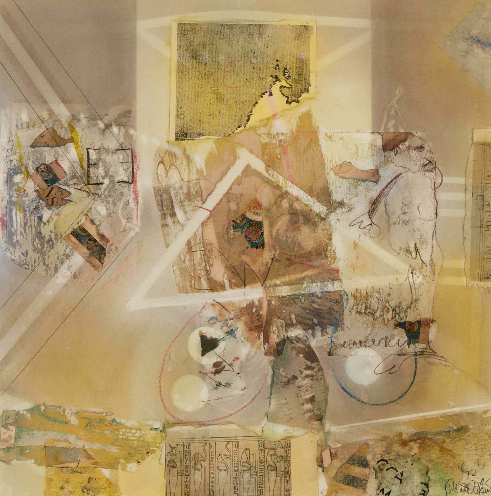 Matt Glavin (b. 1926), "The Ballad Reading Gaelic... Rex Amos," 1972, Mixed media on paper, Sight" (1 of 6)