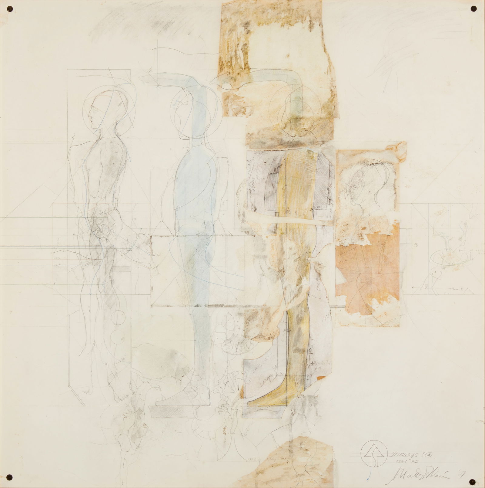 Matt Glavin (b. 1926), "Dimosys I B From RE," 1967, Mixed media on paper, Sight: 29.625" H x 29.625" (1 of 6)