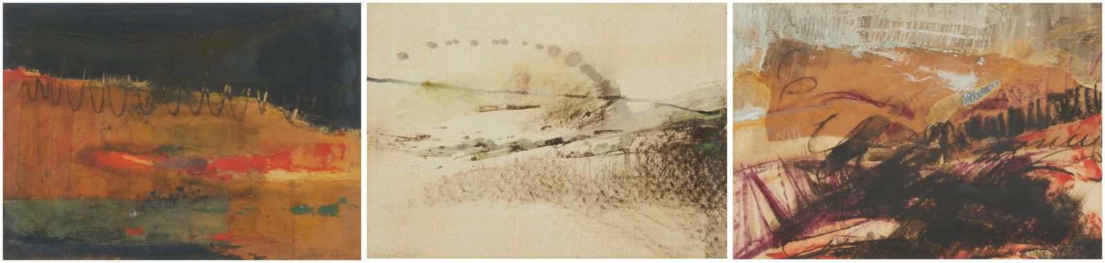 Michael Baum (1933-2021), Three mixed media abstracts on paper, Each: Mixed media on paper, Each (1 of 14)
