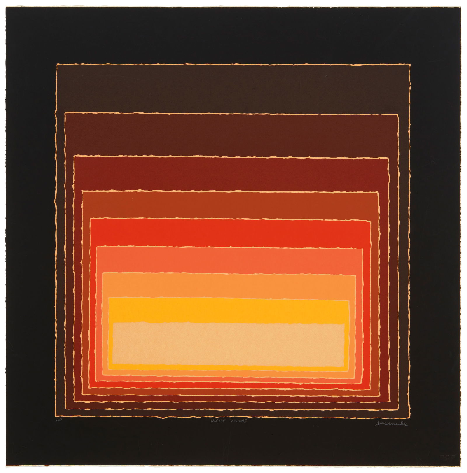 Arthur Secunda (1927-2022), "Night Vision," 1978, Screenprint in colors on paper, Image/Sheet: 25" H: Arthur Secunda(1927-2022)"Night Vision," 1978Screenprint in colors on paperEdition: An artist's proof aside from the edition of 200Signed, titled, and numbered along the lower edge: Secunda;