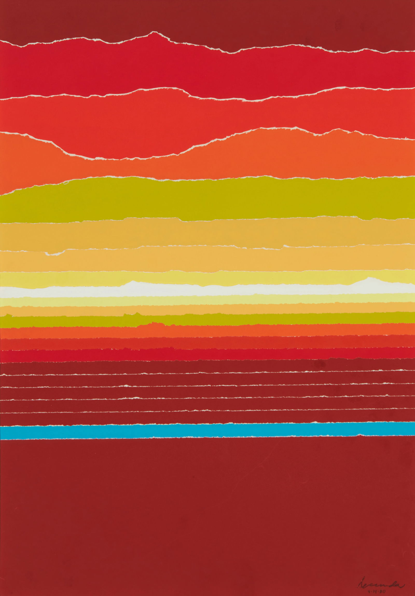 Arthur Secunda (1927-2022), "Far As Eye Can See," 1980, Screenprint collage in colors on paper,: Arthur Secunda(1927-2022)"Far As Eye Can See," 1980Screenprint collage in colors on paperFrom the edition of 69Signed and dated lower right: SecundaSight: 27" H x 19" W Prove